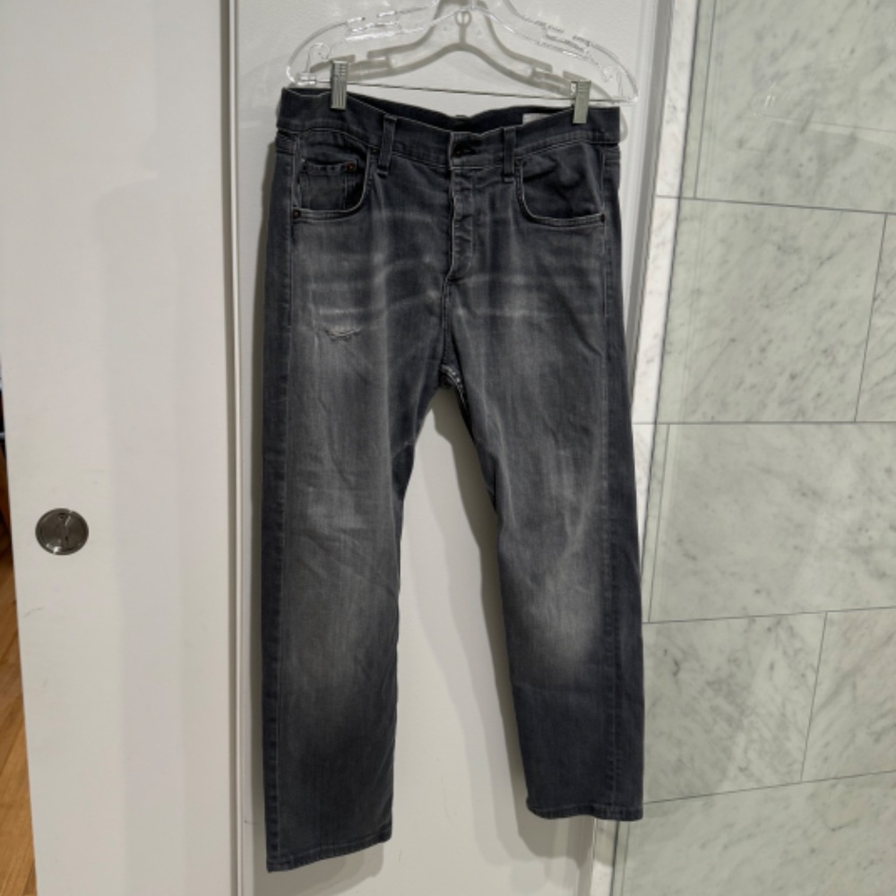 Men’s Rag & Bone buttonfly Standard Issue Silver Jeans, size 32